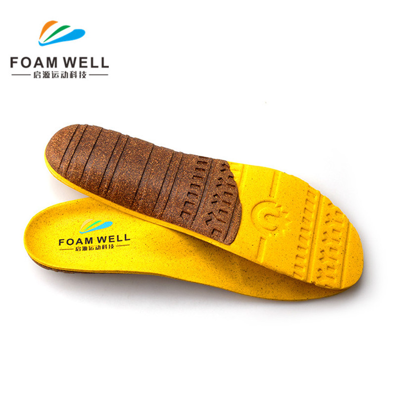 Professional Custom Waterproof Foot Pad Cork Arch Heel Support Shoes insoles