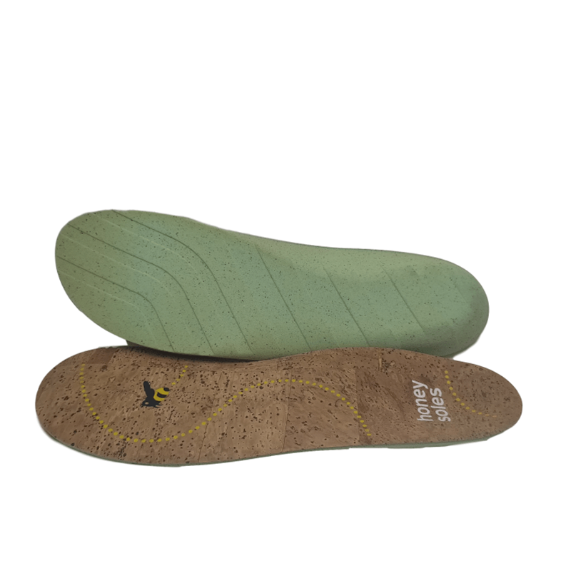 Shock-Absorbing Cushioning for Plantar Fasciitis Inserts cork printed  shoe insole