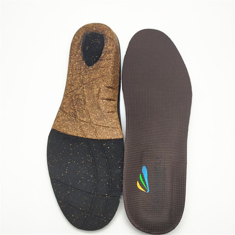 Functional custom heat moldable anti-slip  shock absorb foot care cork orthotic shoe insole